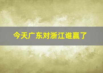 今天广东对浙江谁赢了