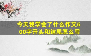 今天我学会了什么作文600字开头和结尾怎么写