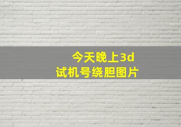 今天晚上3d试机号绕胆图片