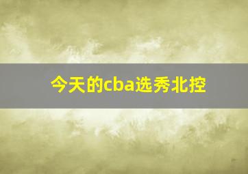 今天的cba选秀北控