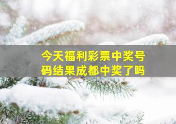 今天福利彩票中奖号码结果成都中奖了吗