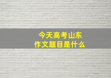 今天高考山东作文题目是什么