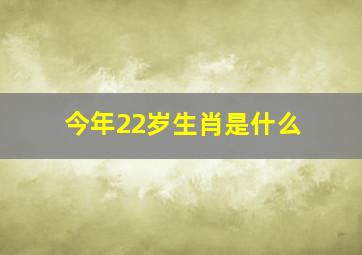 今年22岁生肖是什么