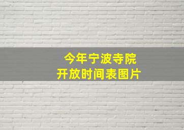 今年宁波寺院开放时间表图片