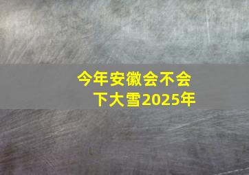 今年安徽会不会下大雪2025年