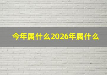 今年属什么2026年属什么