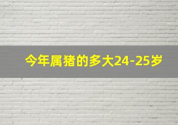 今年属猪的多大24-25岁