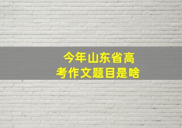 今年山东省高考作文题目是啥