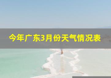 今年广东3月份天气情况表