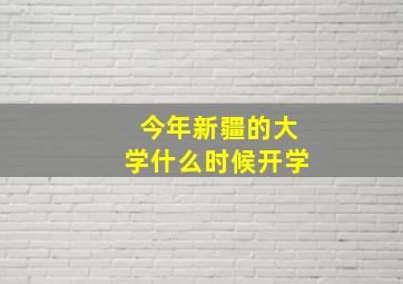 今年新疆的大学什么时候开学