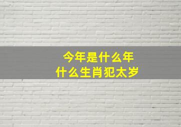 今年是什么年什么生肖犯太岁