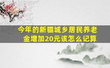 今年的新疆城乡居民养老金增加20元该怎么记算