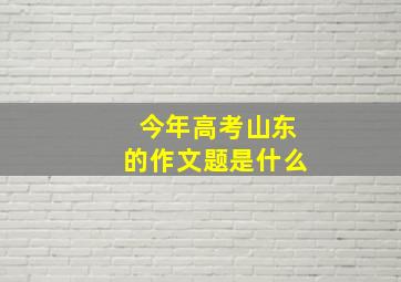 今年高考山东的作文题是什么