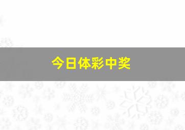 今日体彩中奖