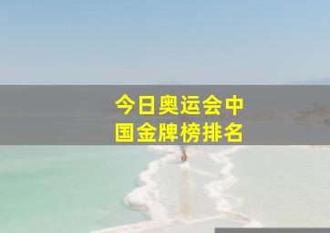 今日奥运会中国金牌榜排名