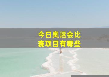 今日奥运会比赛项目有哪些