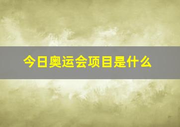 今日奥运会项目是什么