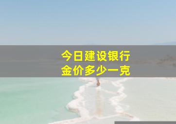 今日建设银行金价多少一克