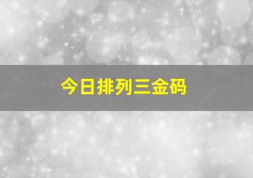 今日排列三金码