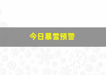 今日暴雪预警