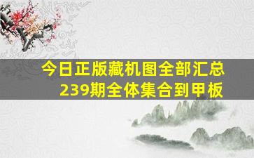 今日正版藏机图全部汇总239期全体集合到甲板