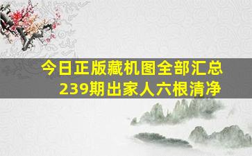 今日正版藏机图全部汇总239期出家人六根清净