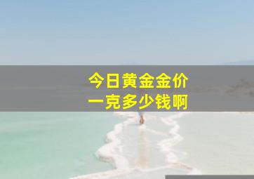 今日黄金金价一克多少钱啊