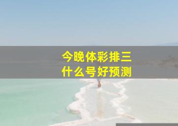 今晚体彩排三什么号好预测