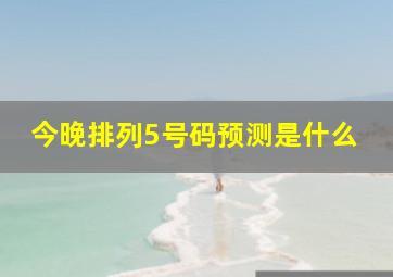 今晚排列5号码预测是什么