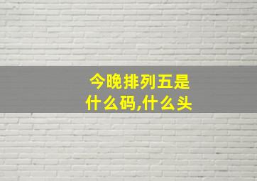 今晚排列五是什么码,什么头