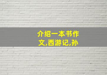 介绍一本书作文,西游记,孙