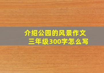 介绍公园的风景作文三年级300字怎么写