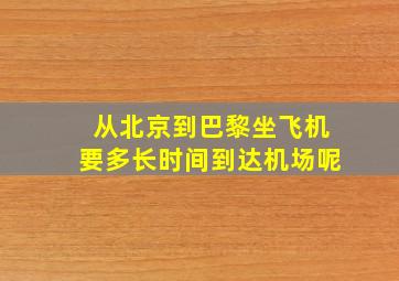 从北京到巴黎坐飞机要多长时间到达机场呢