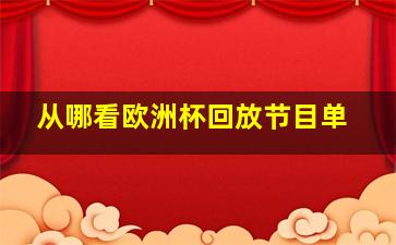 从哪看欧洲杯回放节目单