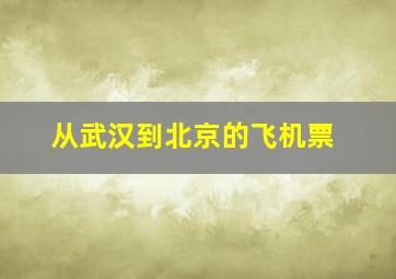 从武汉到北京的飞机票