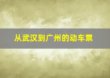 从武汉到广州的动车票