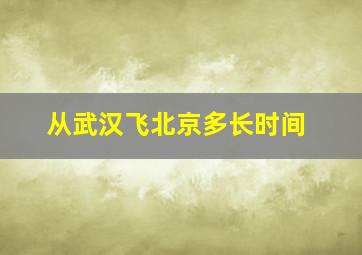 从武汉飞北京多长时间