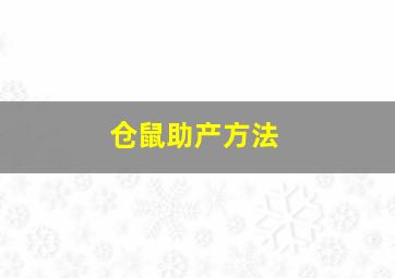 仓鼠助产方法