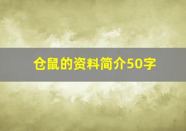 仓鼠的资料简介50字