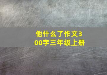 他什么了作文300字三年级上册