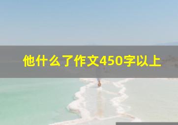 他什么了作文450字以上