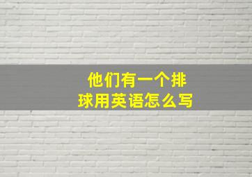 他们有一个排球用英语怎么写