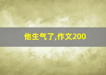 他生气了,作文200