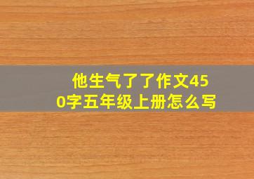 他生气了了作文450字五年级上册怎么写