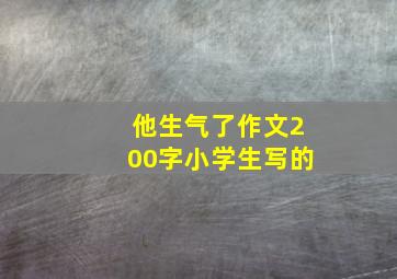 他生气了作文200字小学生写的