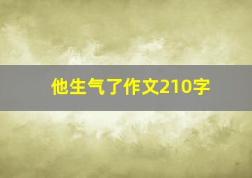 他生气了作文210字