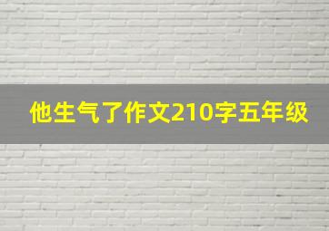 他生气了作文210字五年级