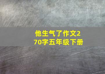 他生气了作文270字五年级下册