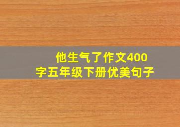 他生气了作文400字五年级下册优美句子