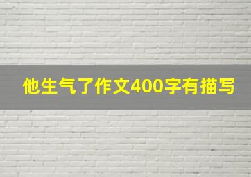 他生气了作文400字有描写